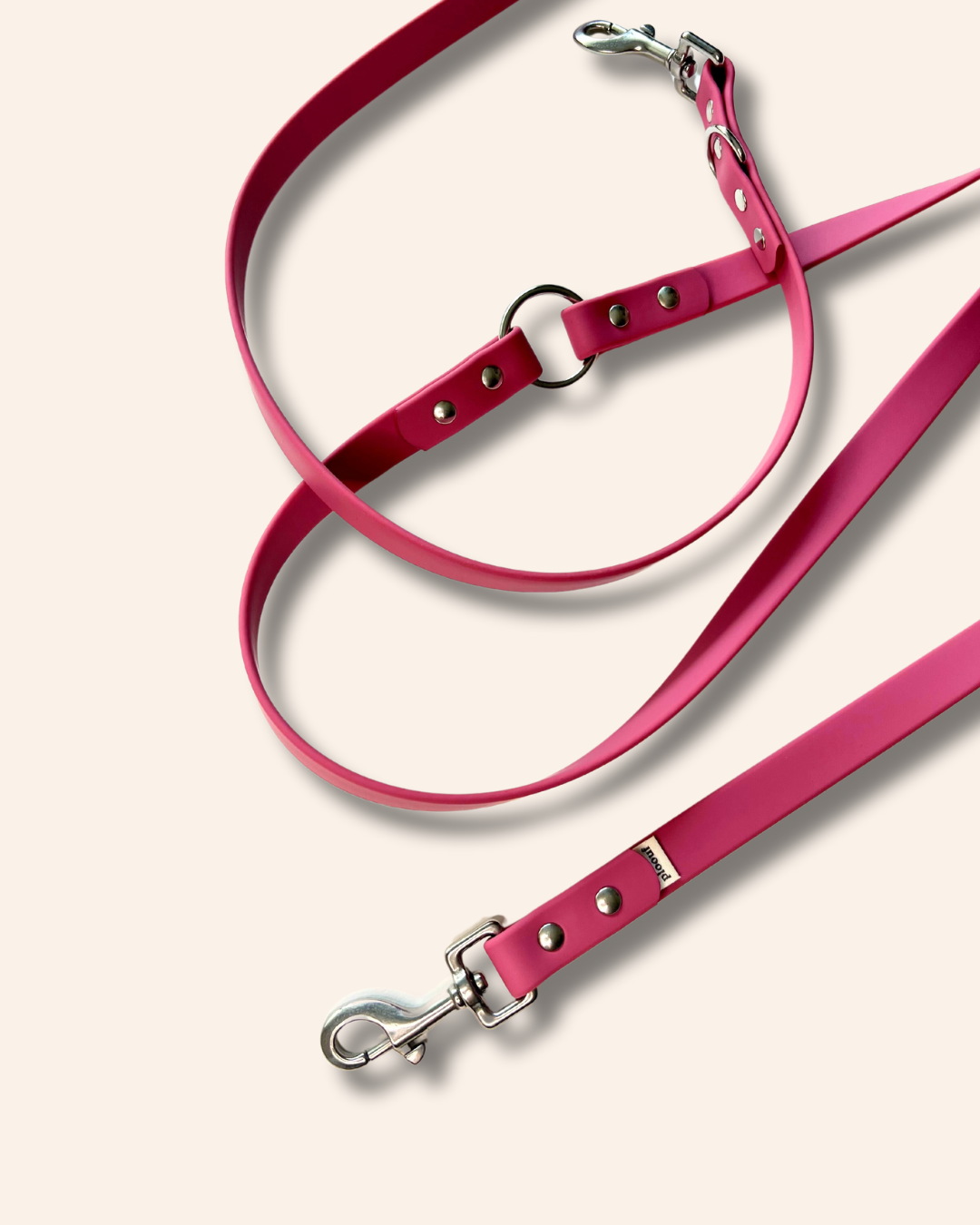 Laisse multi-positions waterproof rose Framboise