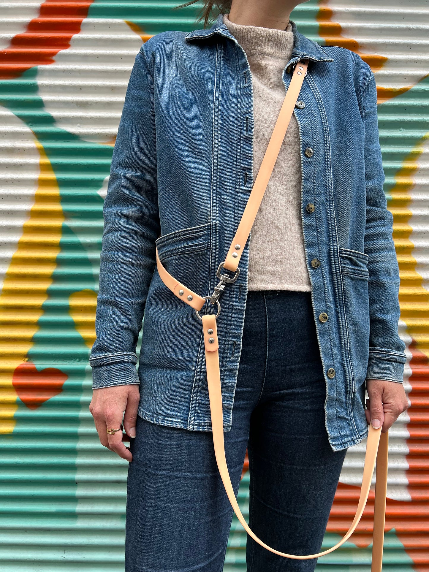 Laisse multi-positions waterproof orange Pêche